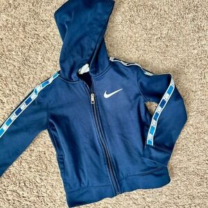 Nike Kids Therma-FIT Navy Blue Zip Up Hoodie Track Jacket I Size XS